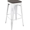 * Oregon Vintage White Industrial Backless Barstool, 30 Opening Sales< Barstools