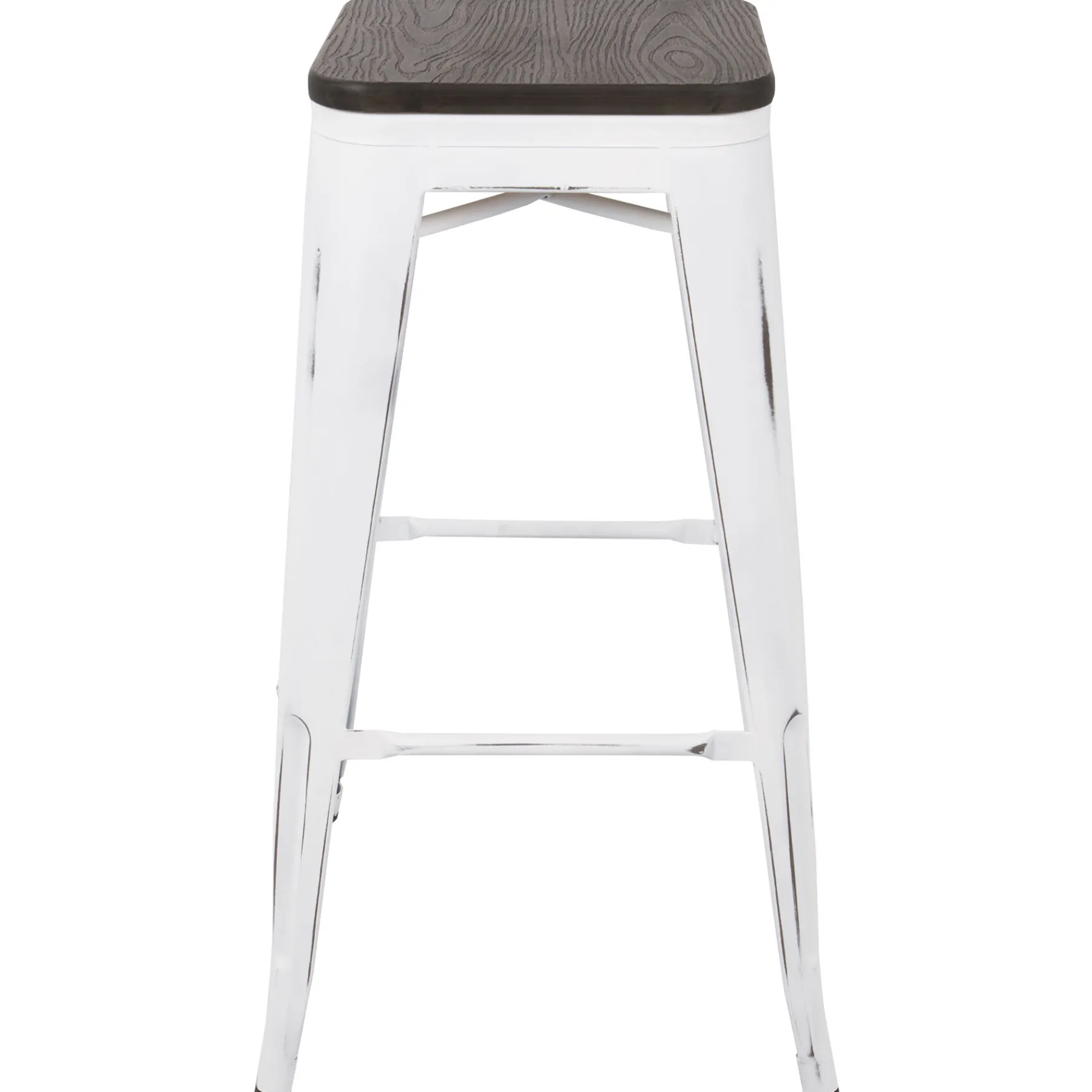 * Oregon Vintage White Industrial Backless Barstool, 30 Opening Sales< Barstools