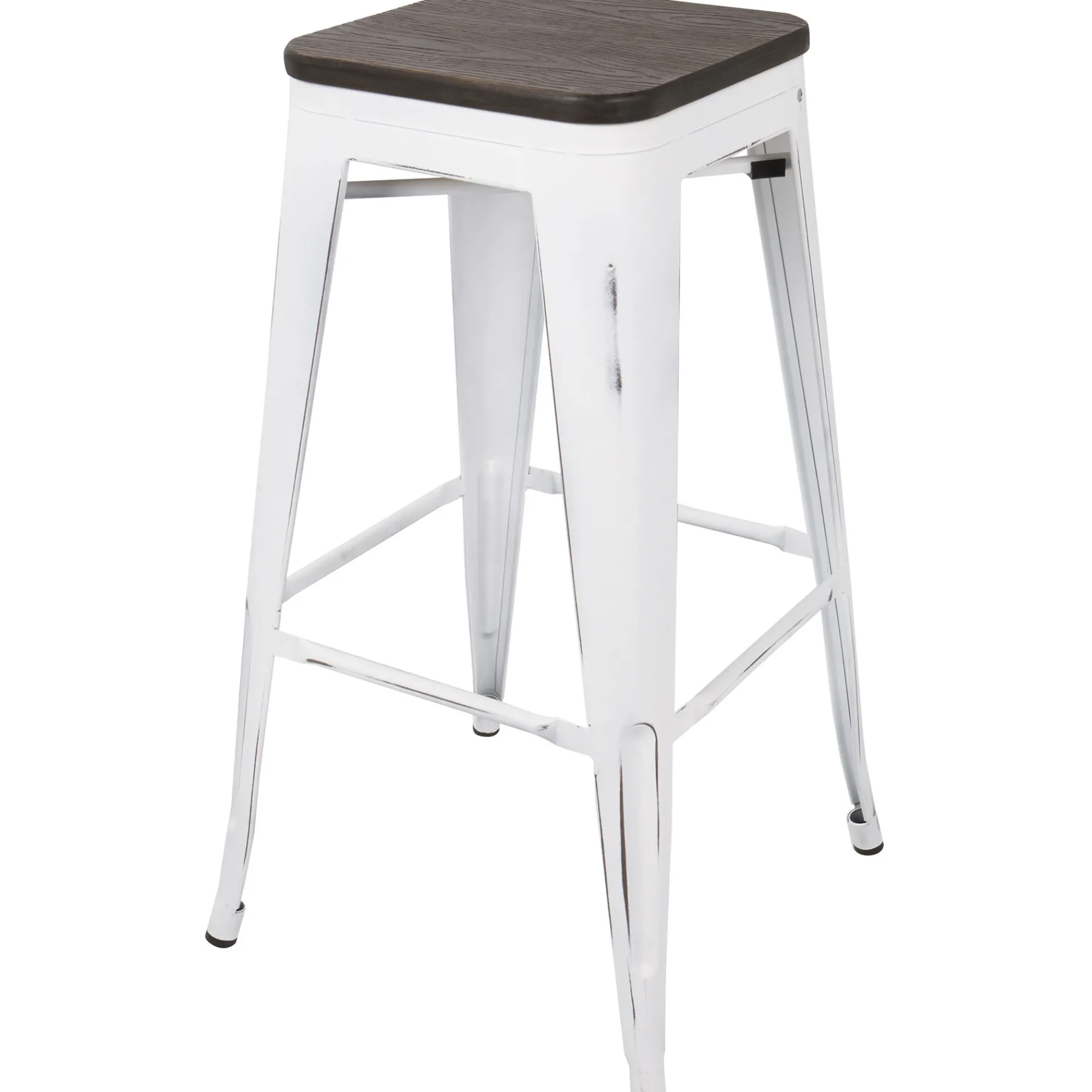 * Oregon Vintage White Industrial Backless Barstool, 30 Opening Sales< Barstools