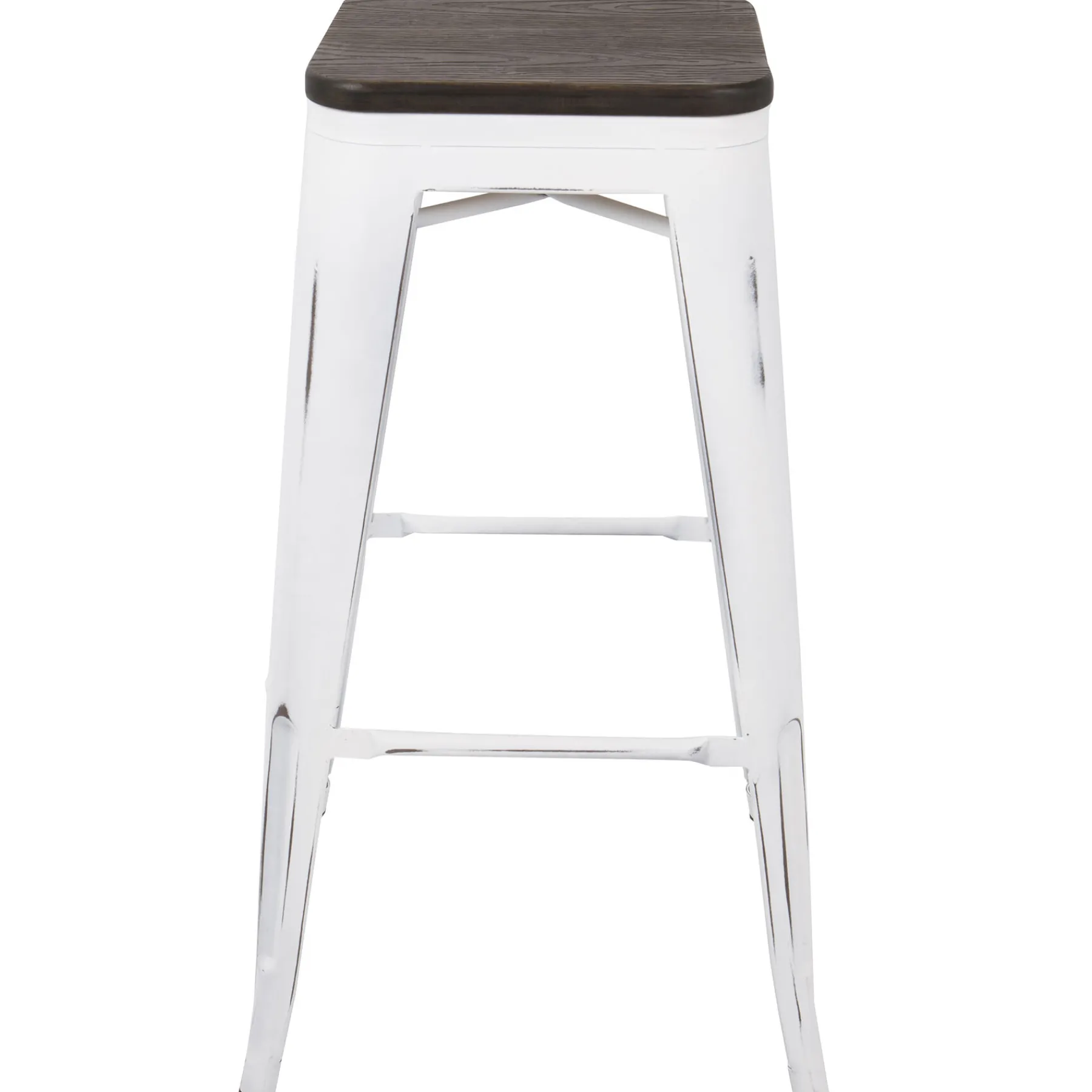 * Oregon Vintage White Industrial Backless Barstool, 30 Opening Sales< Barstools