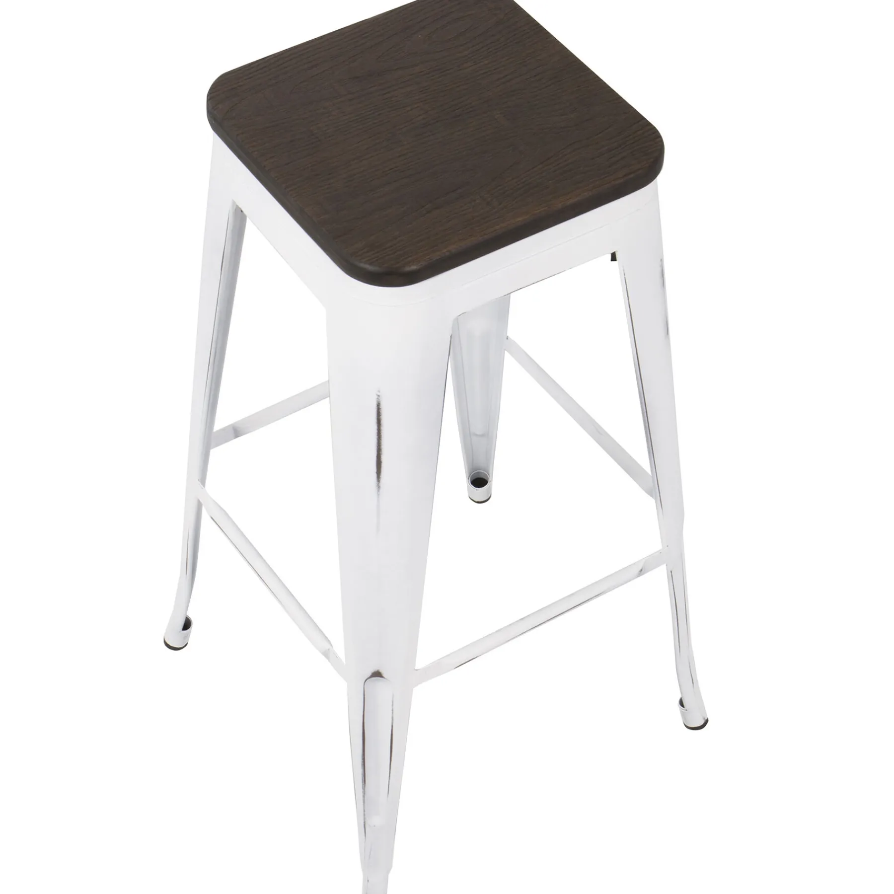 * Oregon Vintage White Industrial Backless Barstool, 30 Opening Sales< Barstools