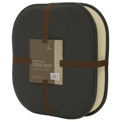 * 2-Pack Grey Memory Foam Chair Pads Discount Online< Dining Chair Cushions & Pads