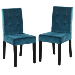 * 2-Pack Madden Teal Velvet Dining Chair, Kd Good Quality< Dining Chairs & Benches