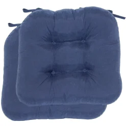 * 2-Pack Navy Microsuede Chair Pads Flash Sale< Dining Chair Cushions & Pads