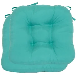 * 2-Pack Turquoise Microsuede Chair Pads Cheaper< Dining Chair Cushions & Pads