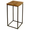 * Parquet Wood Top Side Table Outlet< Accent Tables