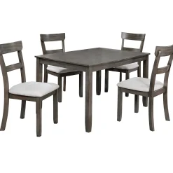 * 5-Piece Henderson Grey Dining Table Set Discount Online< Dining Tables & Sets