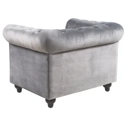 * Providence Chesterfield Grey Velvet Tufted Chair Fashion< Accent Chairs