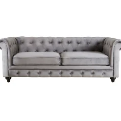 * Providence Chesterfield Grey Velvet Tufted Sofa, 79 Promotion< Sofas & Settees & Loveseats