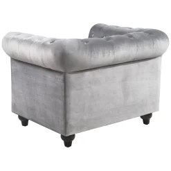 * Providence Chesterfield Tufted Grey Velvet Rolled Arm Chair Discount Online< Accent Chairs