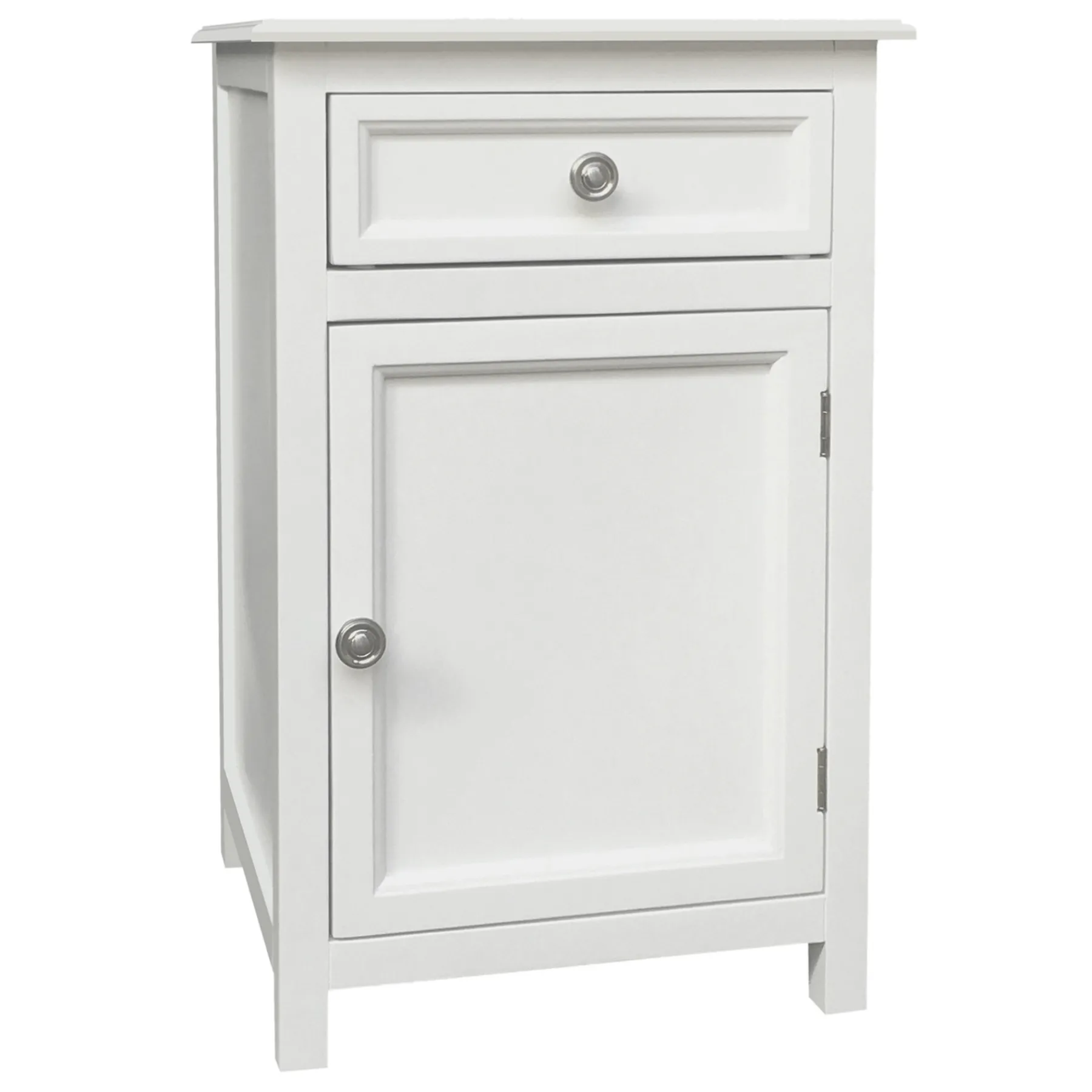 * Providence Layne 1-Drawer 1-Door White Cabinet Promotion< Cabinets & Chests