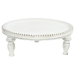* Providence White Wood Beaded Plant Stand, 13.5 Gift Selection< Plant Stands