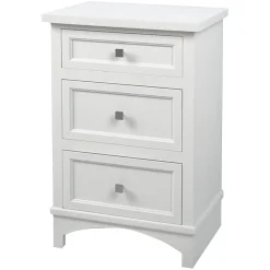 * Rachel White 3 Drawer Wood Cabinet Gift Selection< Bedroom