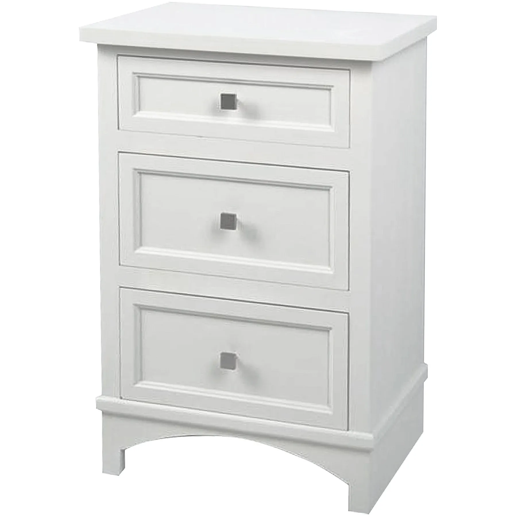 * Rachel White 3 Drawer Wood Cabinet Gift Selection< Bedroom