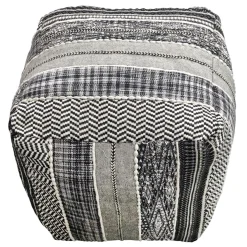 * Ray Handwoven Striped Square Pouf Low Price< Ottomans & Poufs
