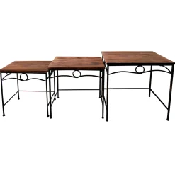 * Rectangle Wood Top With Metal Leg Table, Large Featured< Accent Tables