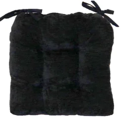 * Reese Chenille Black Chair Pad Bargain Sale< Dining Chair Cushions & Pads