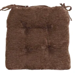 * Reese Chenille Chocolate Chair Pad Discount Online< Dining Chair Cushions & Pads
