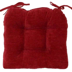 * Reese Chenille Red Chair Pad Good Quality< Dining Chair Cushions & Pads