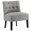 * Rich Dark Grey Tufted Armless Accent Chair With Performance Fabric Opening Sales< Accent Chairs