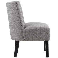 * Rich Dark Grey Tufted Armless Accent Chair With Performance Fabric Opening Sales< Accent Chairs