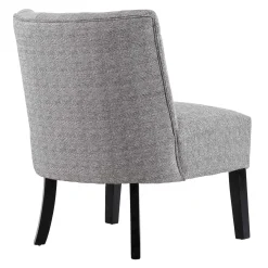 * Rich Dark Grey Tufted Armless Accent Chair With Performance Fabric Opening Sales< Accent Chairs