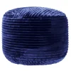 * Ridgecrest Navy Plush Pouf, 20 Promotion< Ottomans & Poufs