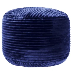 * Ridgecrest Navy Plush Pouf, 20 Promotion< Ottomans & Poufs