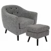 * Rockwell Accent Chair & Ottoman Set, Salt & Pepper Opening Sales< Accent Chairs
