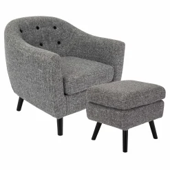 * Rockwell Accent Chair & Ottoman Set, Salt & Pepper Opening Sales< Accent Chairs