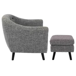* Rockwell Accent Chair & Ottoman Set, Salt & Pepper Opening Sales< Accent Chairs