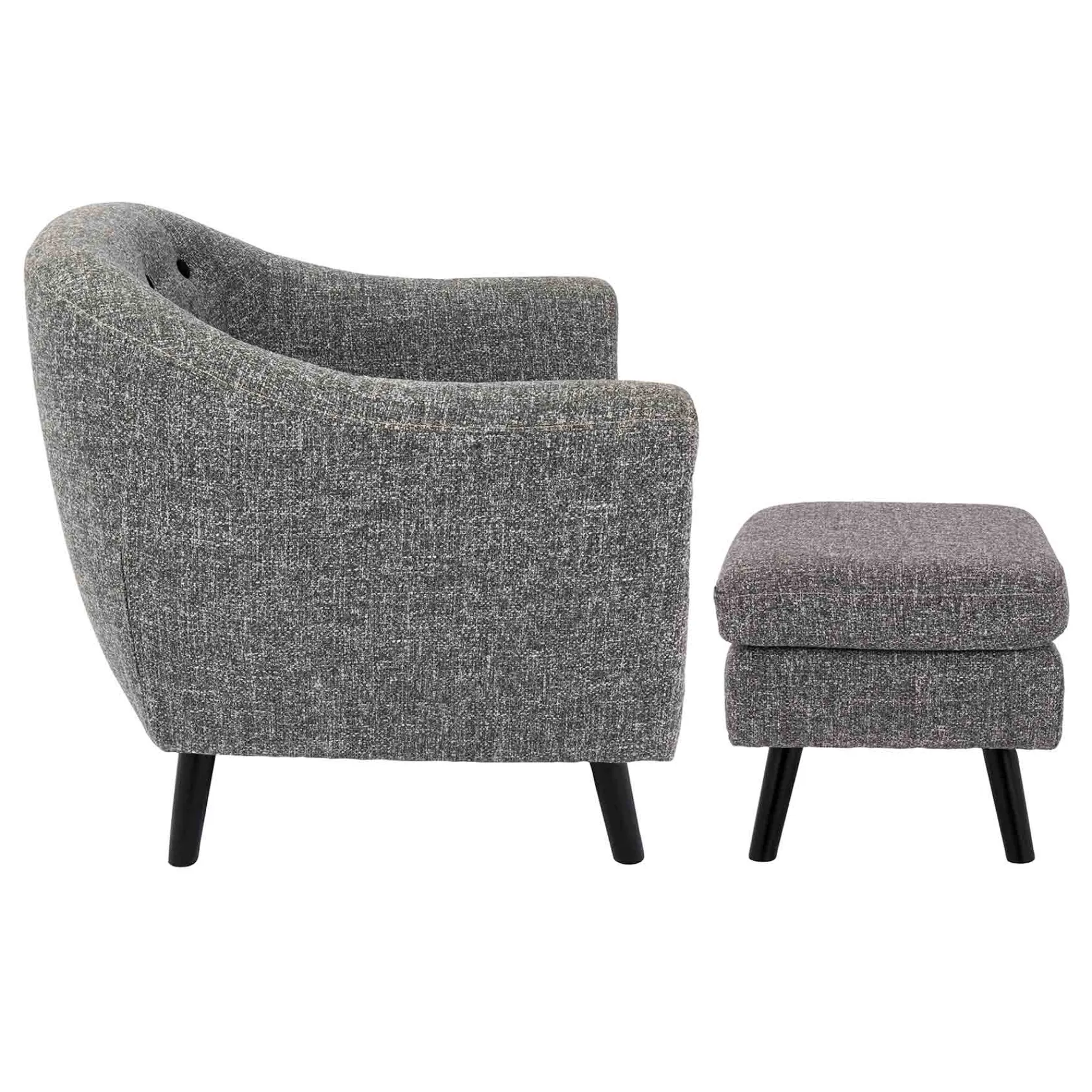 * Rockwell Accent Chair & Ottoman Set, Salt & Pepper Opening Sales< Accent Chairs