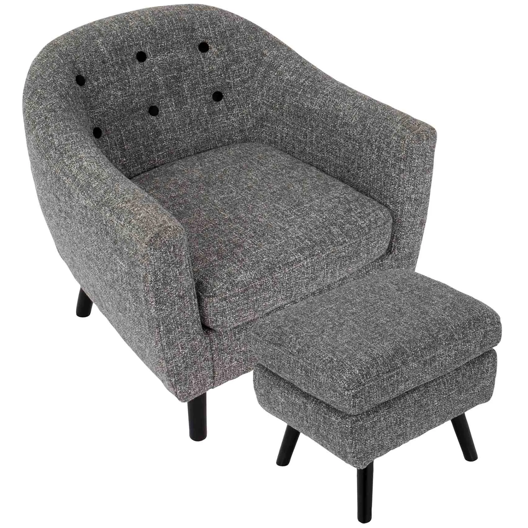 * Rockwell Accent Chair & Ottoman Set, Salt & Pepper Opening Sales< Accent Chairs