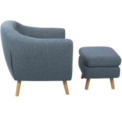 * Rockwell Accent Chair & Ottoman Set, Blue Bargain Sale< Accent Chairs