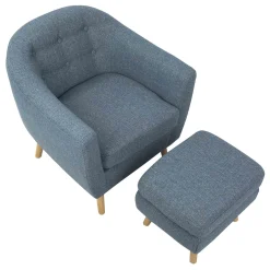 * Rockwell Accent Chair & Ottoman Set, Blue Bargain Sale< Accent Chairs