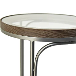 * Round Clear-Top Metal C-Table, Small Opening Sales< Accent Tables