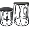 * Round Wood Top With Oval Metal Table, Small Promotion< Accent Tables