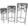 * Round Wood Top With Scroll Metal Plant Stand, Large Bargain Sale< Plant Stands