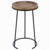 * Round Wood-Top Metal C-Table Clearance< Accent Tables