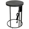 * Round Wood-Top Metal C-Table With Usb Port, Silver Good Quality< Accent Tables