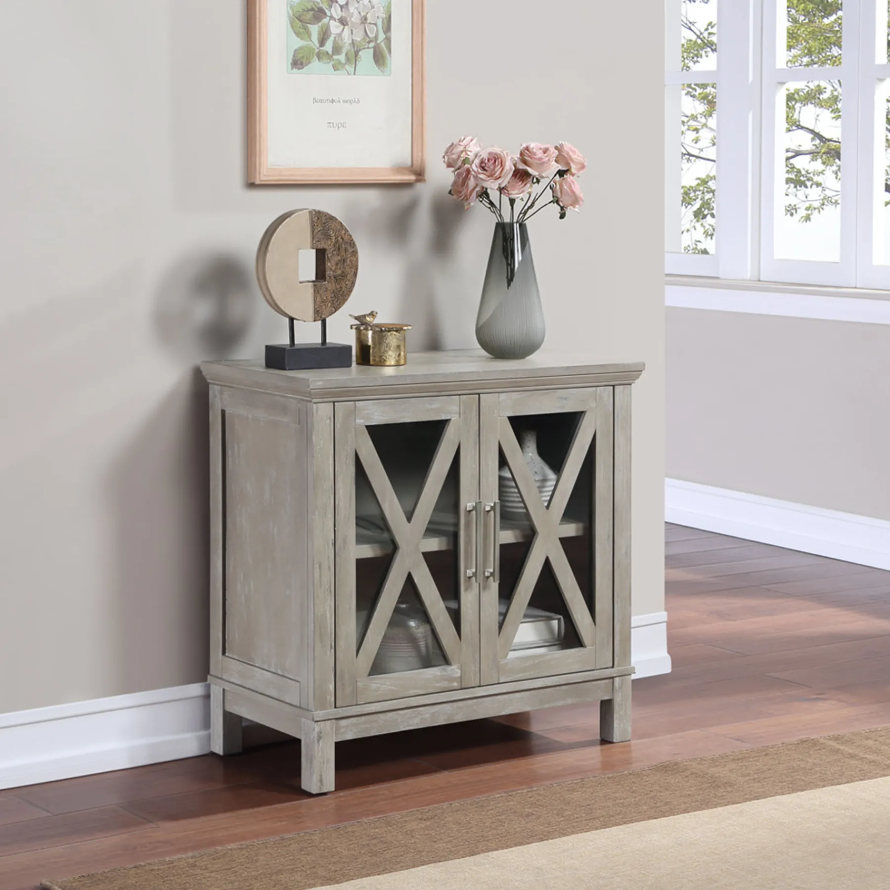 * Rowan 2-Drawer Grey Cabinet Flash Sale< Cabinets & Chests