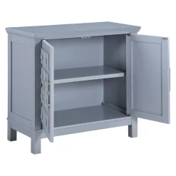 * Sadie 2-Drawer Geometric Cabinet, Grey Bargain Sale< Cabinets & Chests