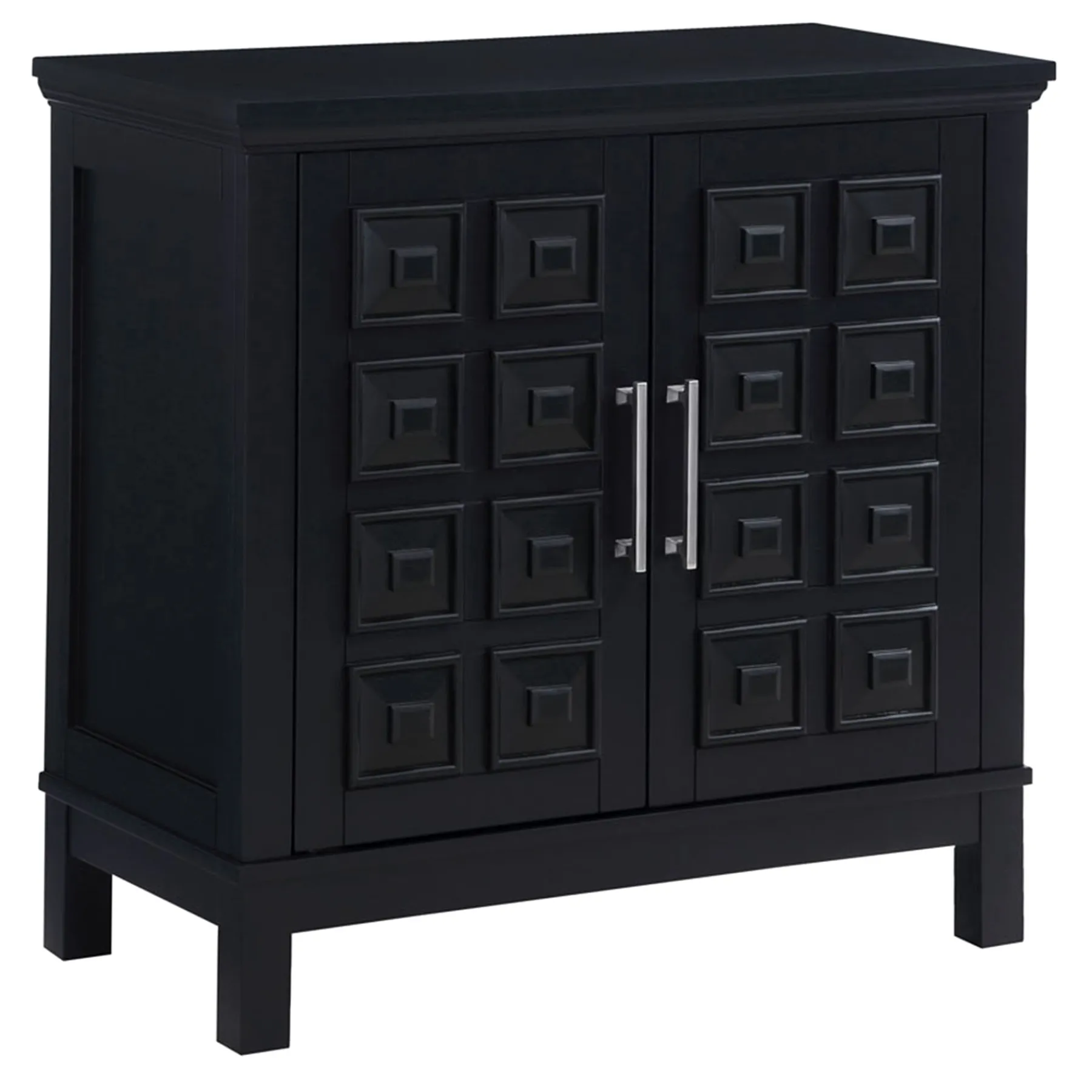 * Sadie 2-Drawer Geometric Cabinet, Black Outlet< Cabinets & Chests