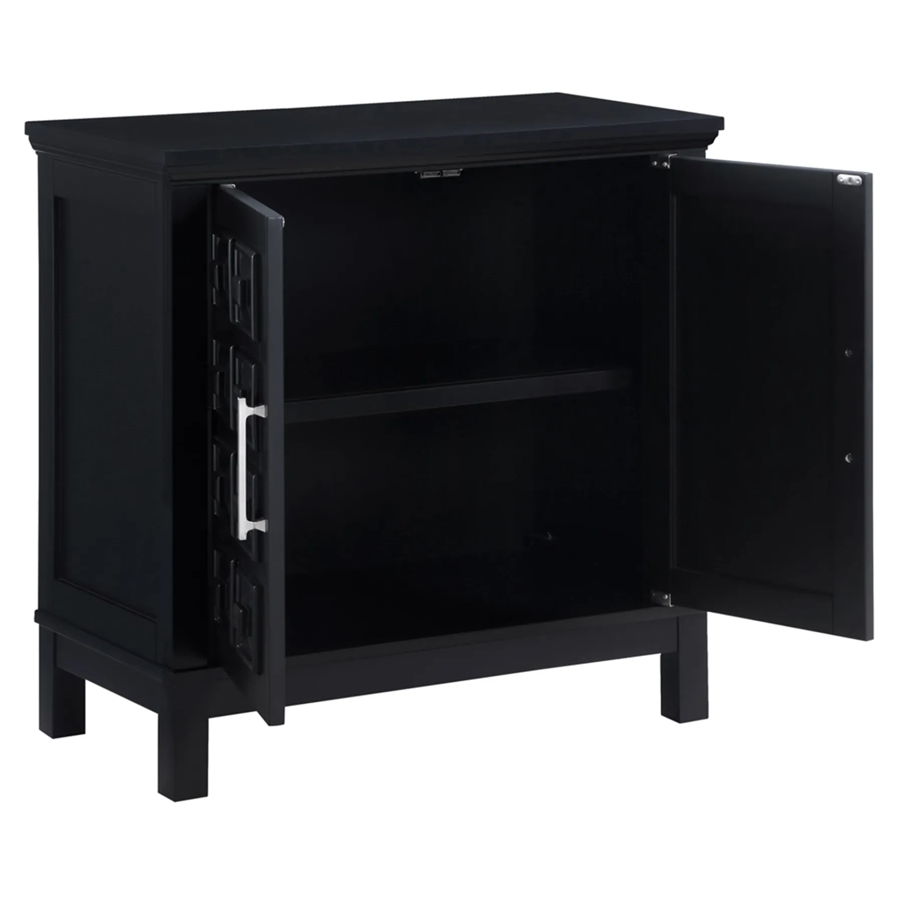 * Sadie 2-Drawer Geometric Cabinet, Black Outlet< Cabinets & Chests