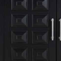 * Sadie 2-Drawer Geometric Cabinet, Black Outlet< Cabinets & Chests
