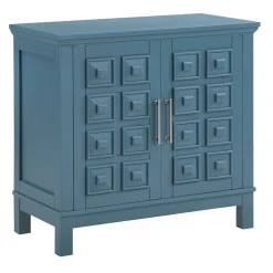 * Sadie 2-Drawer Geometric Cabinet, Turquoise Clearance< Cabinets & Chests