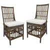 * Set Of 2 Honeybloom Cade Brown Rattan Box Chair Outlet< Dining Chairs & Benches