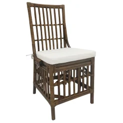 * Set Of 2 Honeybloom Cade Brown Rattan Box Chair Outlet< Dining Chairs & Benches