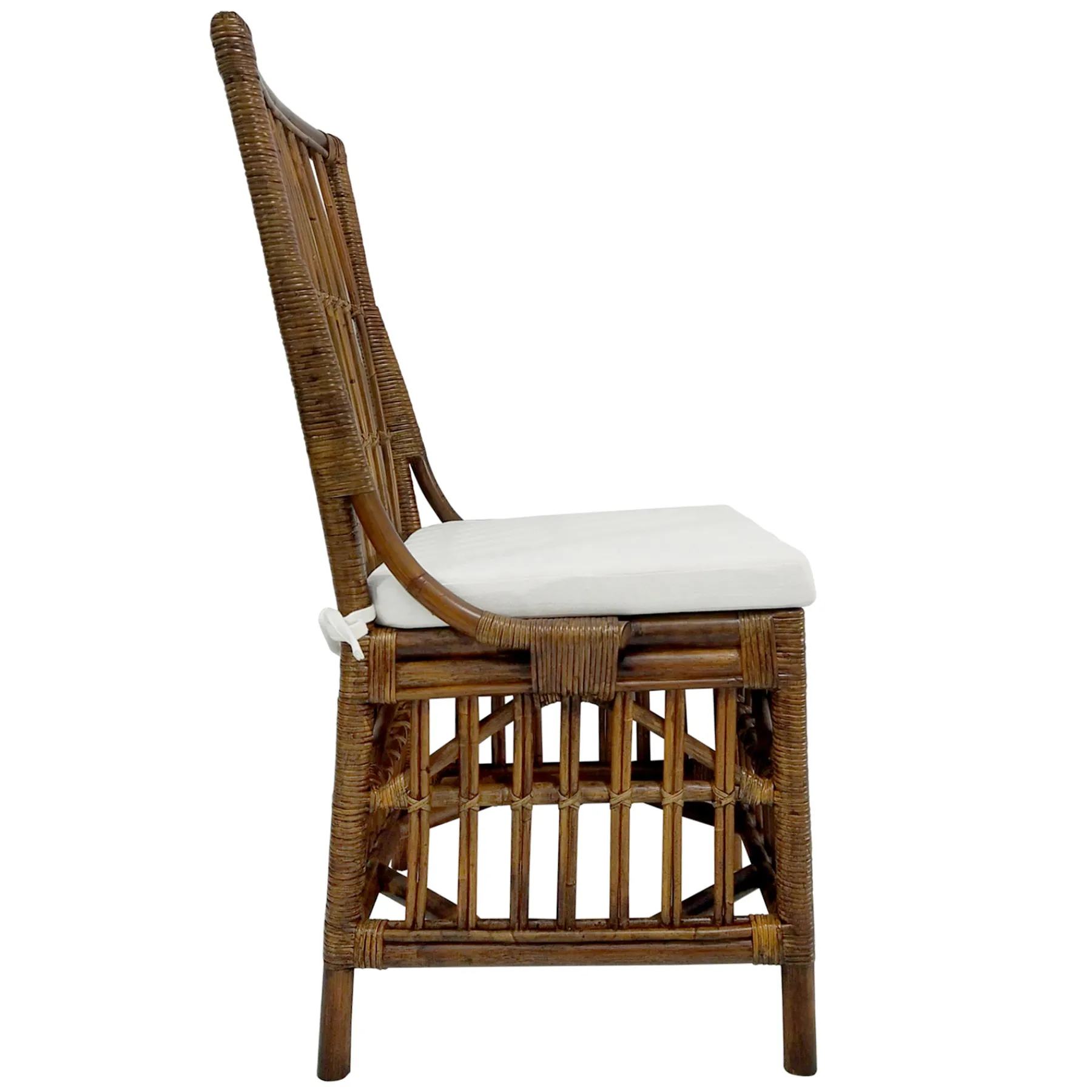* Set Of 2 Honeybloom Cade Brown Rattan Box Chair Outlet< Dining Chairs & Benches