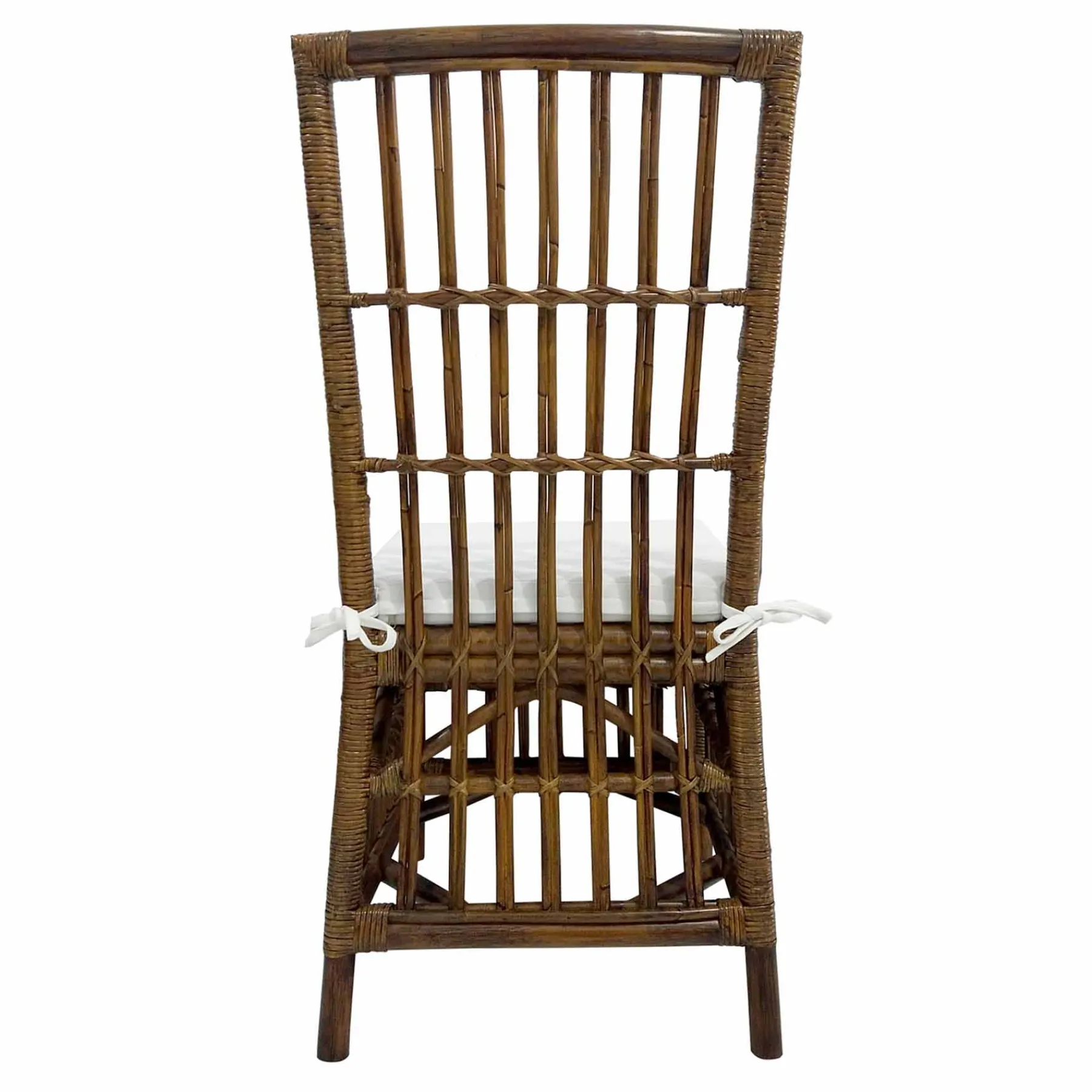 * Set Of 2 Honeybloom Cade Brown Rattan Box Chair Outlet< Dining Chairs & Benches